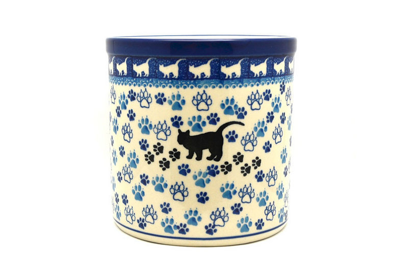5 1/2"H x 5 1/2"W
 Polish Pottery Utensil Holder - Boo Boo Kitty 003-1771a (5 1/2"H x 5 1/2"W
)