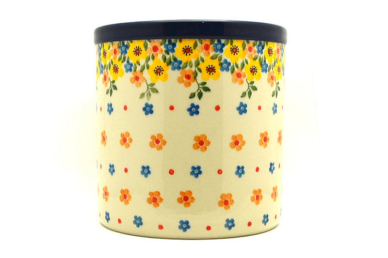 5 1/2"H x 5 1/2"W
 Polish Pottery Utensil Holder - Buttercup 003-2225a (5 1/2"H x 5 1/2"W
)