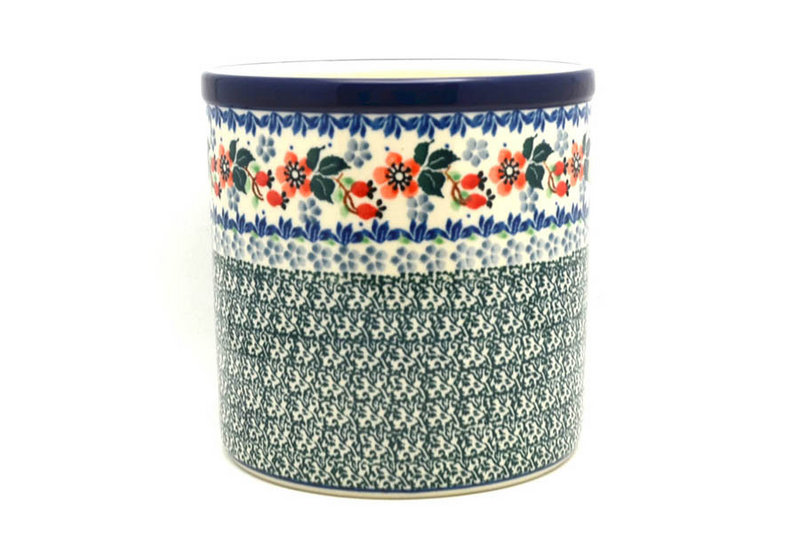 5 1/2"H x 5 1/2"W
 Polish Pottery Utensil Holder - Cherry Blossom 003-2103a (5 1/2"H x 5 1/2"W
)