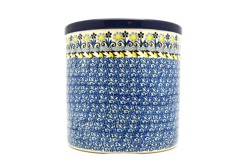 5 1/2"H x 5 1/2"W
 Polish Pottery Utensil Holder - Daisy Maize 003-2178a (5 1/2"H x 5 1/2"W
)