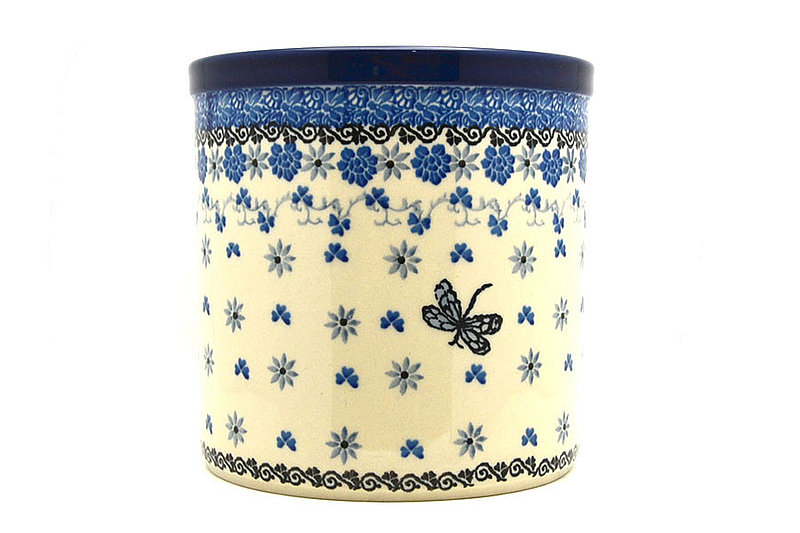 5 1/2"H x 5 1/2"W
 Polish Pottery Utensil Holder - Dragonfly 003-2009a (5 1/2"H x 5 1/2"W
)