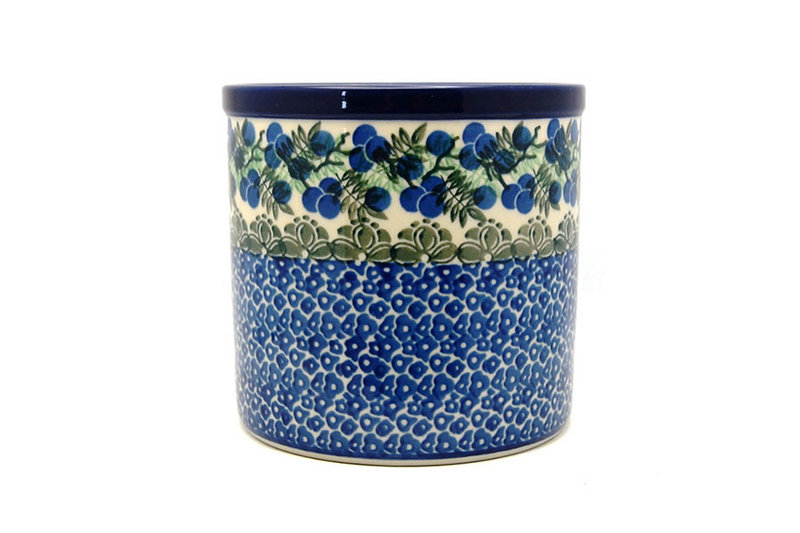 5 1/2"H x 5 1/2"W
 Polish Pottery Utensil Holder - Huckleberry 003-1413a (5 1/2"H x 5 1/2"W
)