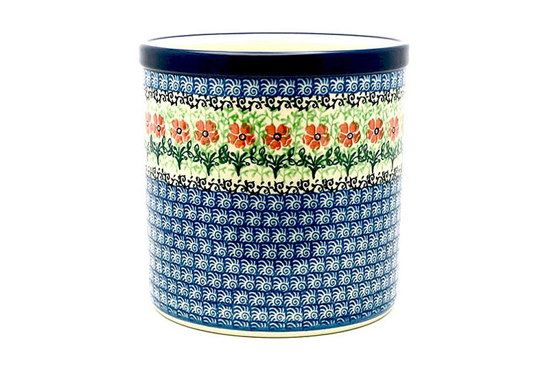 5 1/2"H x 5 1/2"W
 Polish Pottery Utensil Holder - Maraschino 003-1916a (5 1/2"H x 5 1/2"W
)