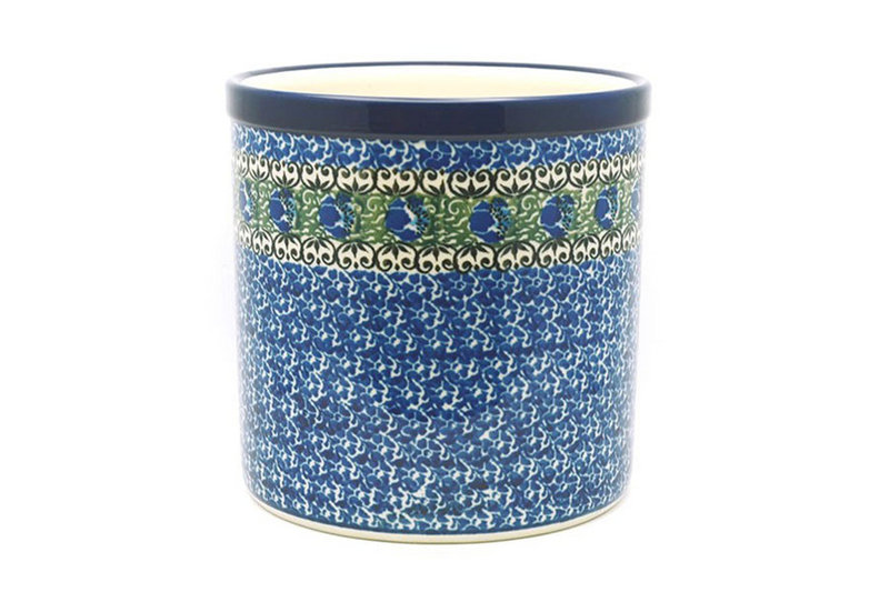 5 1/2"H x 5 1/2"W
 Polish Pottery Utensil Holder - Peacock Feather 003-1513a (5 1/2"H x 5 1/2"W
)