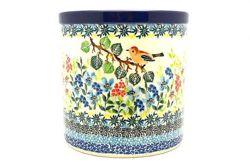 5 1/2"H x 5 1/2"W
 Polish Pottery Utensil Holder - Unikat Signature U5098 003-U5098 (5 1/2"H x 5 1/2"W
)
