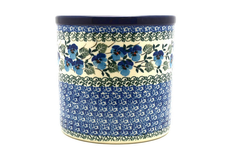5 1/2"H x 5 1/2"W
 Polish Pottery Utensil Holder - Winter Viola 003-2273a (5 1/2"H x 5 1/2"W
)
