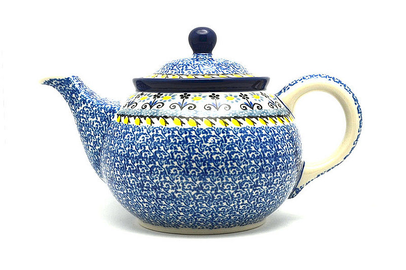 5 1/2"H x 5 1/4"W x 8 1/4"L
 Polish Pottery Teapot - 3/4 qt. - Daisy Maize 264-2178a (5 1/2"H x 5 1/4"W x 8 1/4"L
)