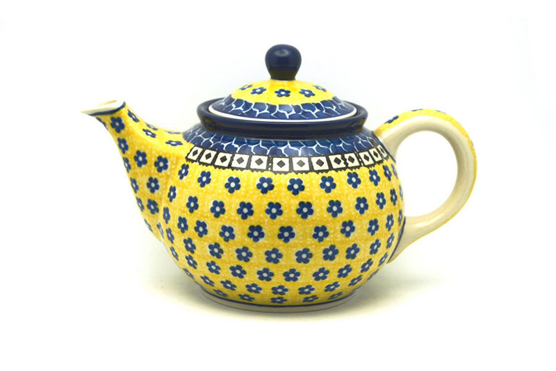 5 1/2"H x 5 1/4"W x 8 1/4"L
 Polish Pottery Teapot - 3/4 qt. - Sunburst 264-859a (5 1/2"H x 5 1/4"W x 8 1/4"L
)