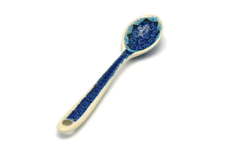 5 1/4"L
 Polish Pottery Spoon - Small - Aztec Sky 592-1917a (5 1/4"L
)