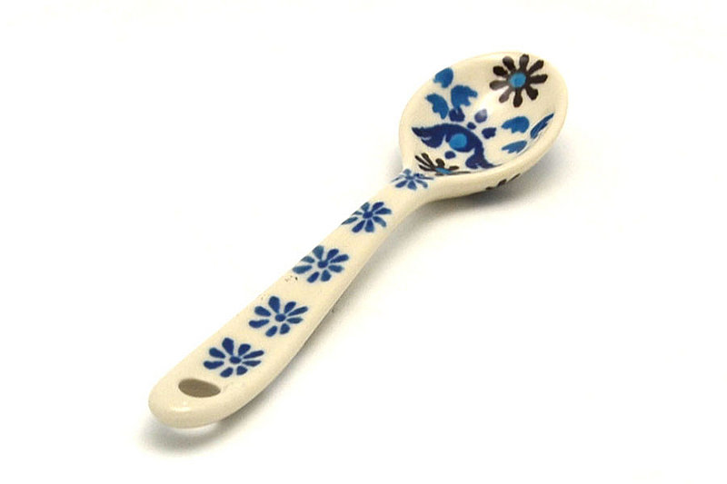 5 1/4"L
 Polish Pottery Spoon - Small - Blue Yonder 592-2187a (5 1/4"L
)