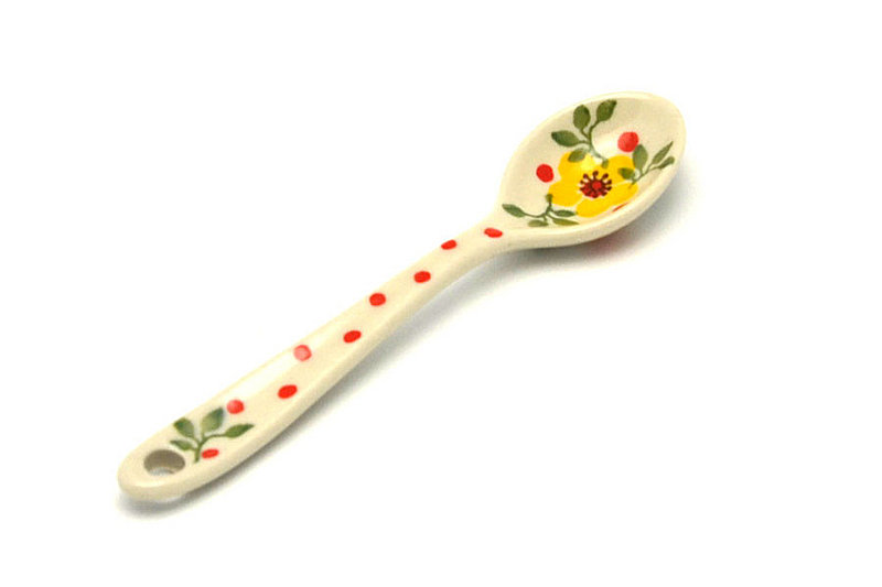 5 1/4"L
 Polish Pottery Spoon - Small - Buttercup 592-2225a (5 1/4"L
)