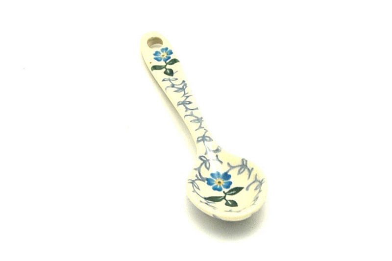 5 1/4"L
 Polish Pottery Spoon - Small - Forget-Me-Knot 592-2089a (5 1/4"L
)
