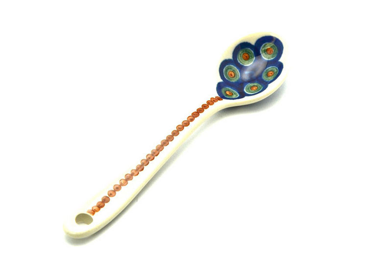 5 1/4"L
 Polish Pottery Spoon - Small - Peacock 592-054a (5 1/4"L
)