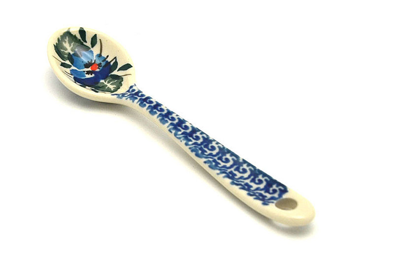 5 1/4"L
 Polish Pottery Spoon - Small - Winter Viola 592-2273a (5 1/4"L
)