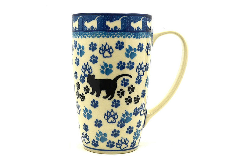 5 3/8"H x 3 1/8"W (12 oz. measured to the rim).
 Polish Pottery Mug - 12 oz. Cafe - Boo Boo Kitty C52-1771a (5 3/8"H x 3 1/8"W (12 oz. measured to the rim).
)