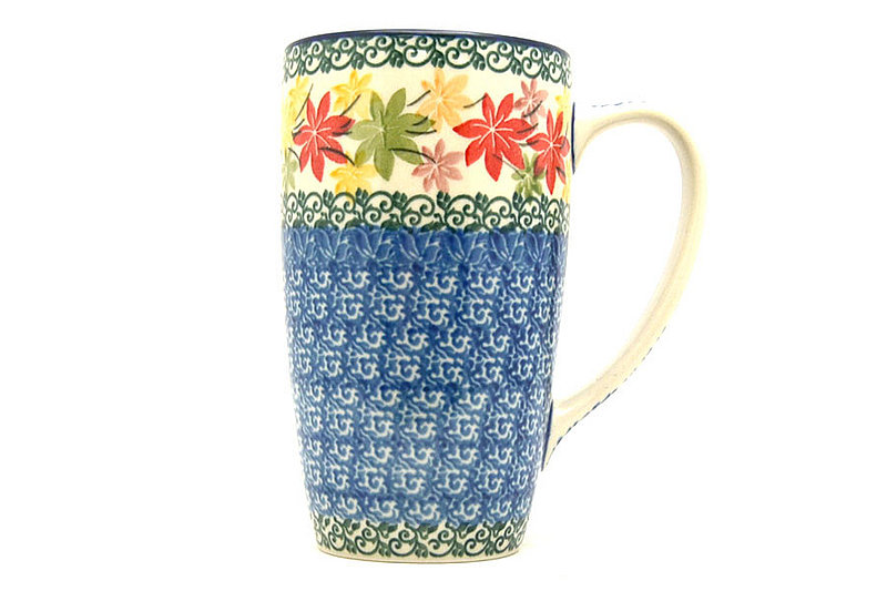 5 3/8"H x 3 1/8"W (12 oz. measured to the rim).
 Polish Pottery Mug - 12 oz. Cafe - Maple Harvest C52-2533a (5 3/8"H x 3 1/8"W (12 oz. measured to the rim).
)