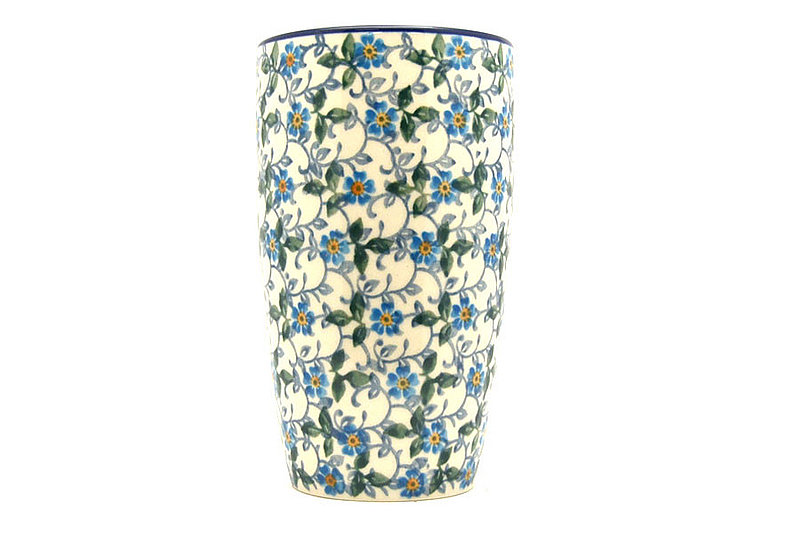 5 3/8"H x 3 1/8"W (12 oz. measured to the rim).
 Polish Pottery Tumbler - 12 oz. - Forget-Me-Knot C53-2089a (5 3/8"H x 3 1/8"W (12 oz. measured to the rim).
)