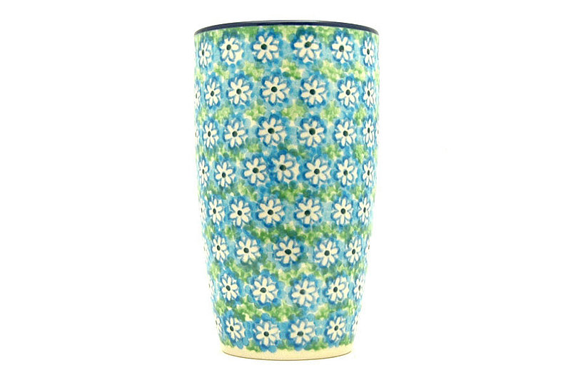 5 3/8"H x 3 1/8"W (12 oz. measured to the rim).
 Polish Pottery Tumbler - 12 oz. - Key Lime C53-2252a (5 3/8"H x 3 1/8"W (12 oz. measured to the rim).
)