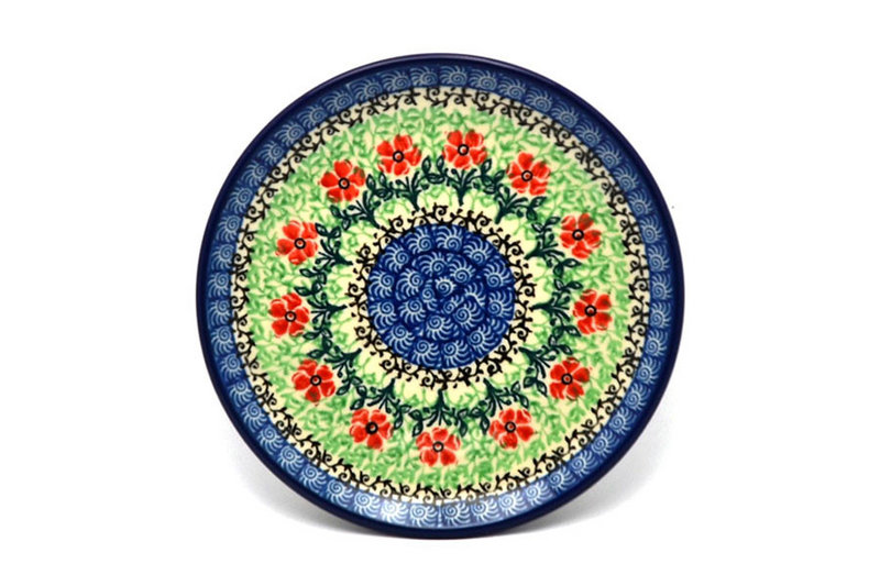 5/8"H x 6 1/4"W
 Polish Pottery Plate - Bread & Butter (6 1/4") - Maraschino 261-1916a (5/8"H x 6 1/4"W
)