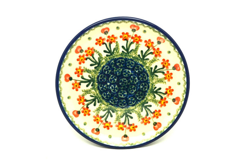 5/8"H x 6 1/4"W
 Polish Pottery Plate - Bread & Butter (6 1/4") - Peach Spring Daisy 261-560a (5/8"H x 6 1/4"W
)