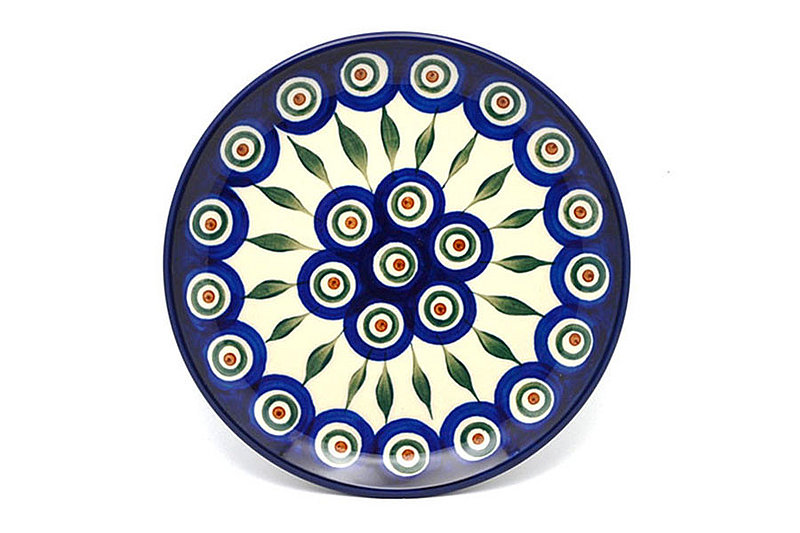 5/8"H x 6 1/4"W
 Polish Pottery Plate - Bread & Butter (6 1/4") - Peacock 261-054a (5/8"H x 6 1/4"W
)