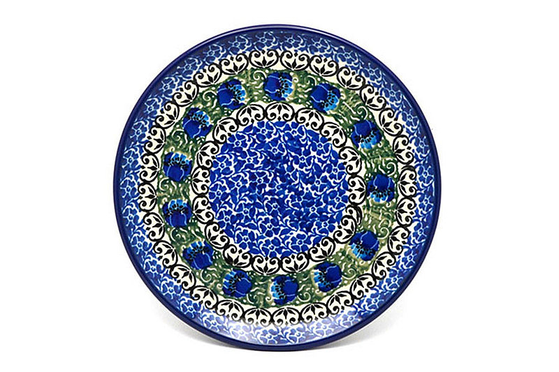 5/8"H x 6 1/4"W
 Polish Pottery Plate - Bread & Butter (6 1/4") - Peacock Feather 261-1513a (5/8"H x 6 1/4"W
)