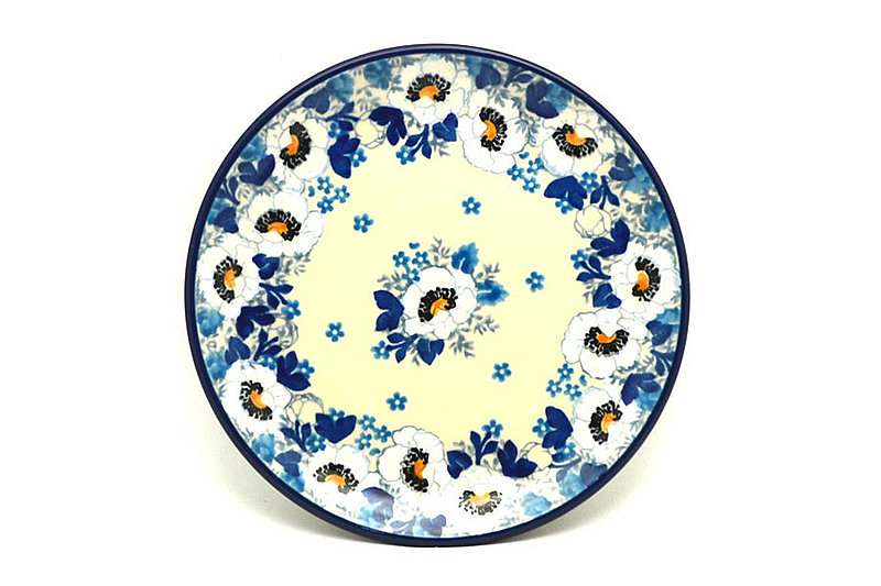 5/8"H x 6 1/4"W
 Polish Pottery Plate - Bread & Butter (6 1/4") - White Poppy 261-2222a (5/8"H x 6 1/4"W
)