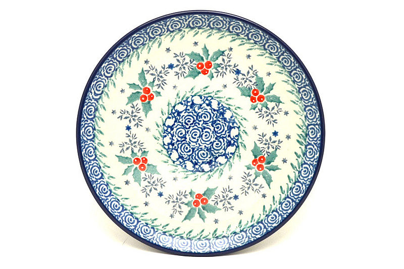 5/8"H x 6 1/4"W
 Polish Pottery Plate - Bread & Butter (6 1/4") - Winter Holly 261-2973a (5/8"H x 6 1/4"W
)