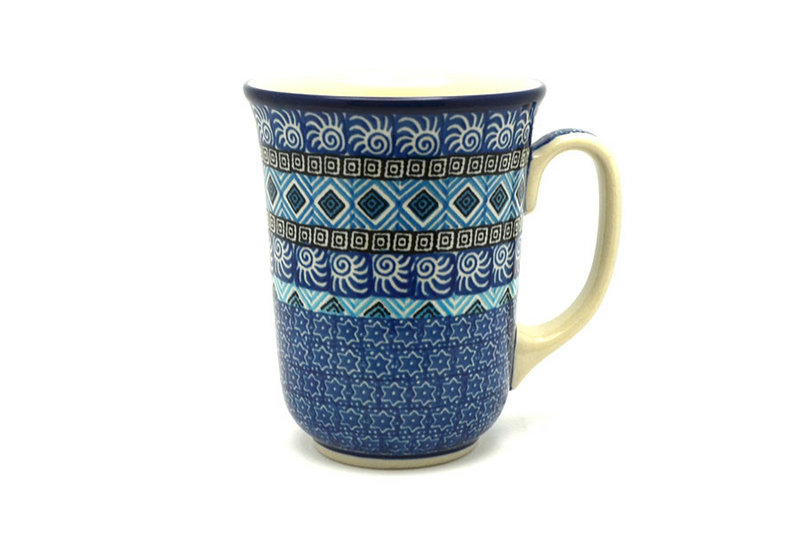 5"H (16 oz. measured to the rim).
 Polish Pottery Mug - 16 oz. Bistro - Aztec Sky 812-1917a (5"H (16 oz. measured to the rim).
)