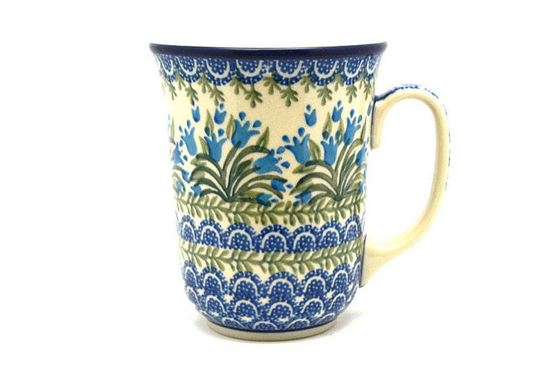 5"H (16 oz. measured to the rim).
 Polish Pottery Mug - 16 oz. Bistro - Blue Bells 812-1432a (5"H (16 oz. measured to the rim).
)
