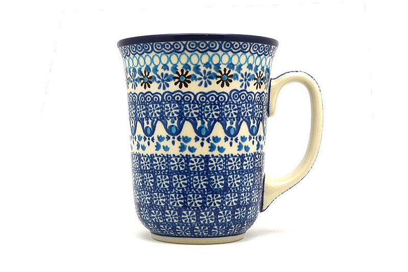 5"H (16 oz. measured to the rim).
 Polish Pottery Mug - 16 oz. Bistro - Blue Yonder 812-2187a (5"H (16 oz. measured to the rim).
)