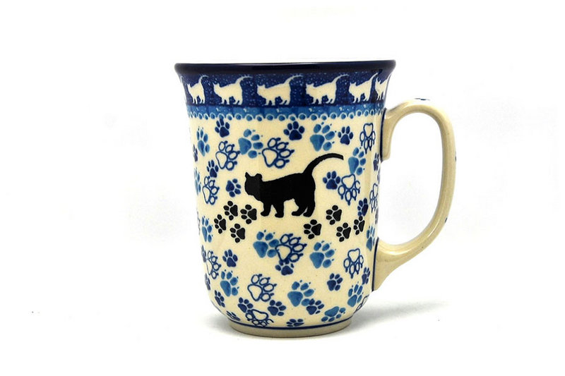 5"H (16 oz. measured to the rim).
 Polish Pottery Mug - 16 oz. Bistro - Boo Boo Kitty 812-1771a (5"H (16 oz. measured to the rim).
)