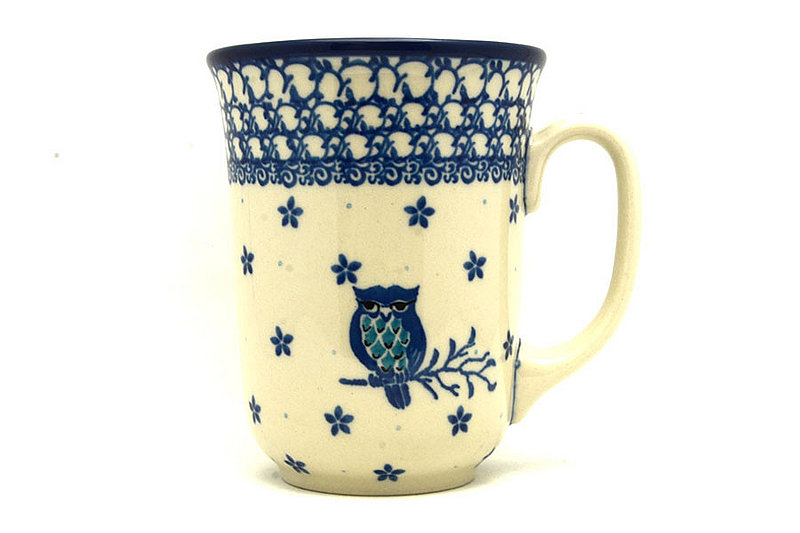 5"H (16 oz. measured to the rim).
 Polish Pottery Mug - 16 oz. Bistro - Night Owl 812-2796a (5"H (16 oz. measured to the rim).
)