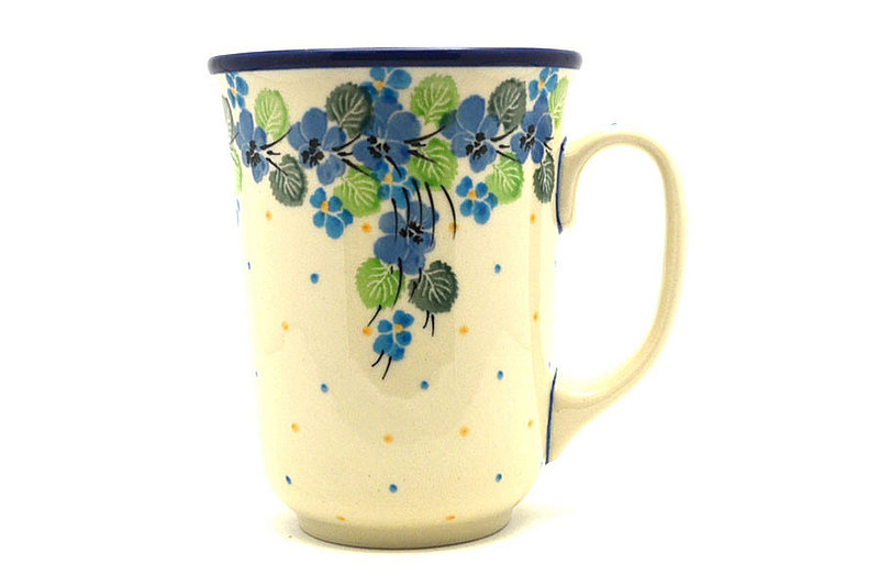 5"H (16 oz. measured to the rim).
 Polish Pottery Mug - 16 oz. Bistro - Spring Viola 812-2339a (5"H (16 oz. measured to the rim).
)