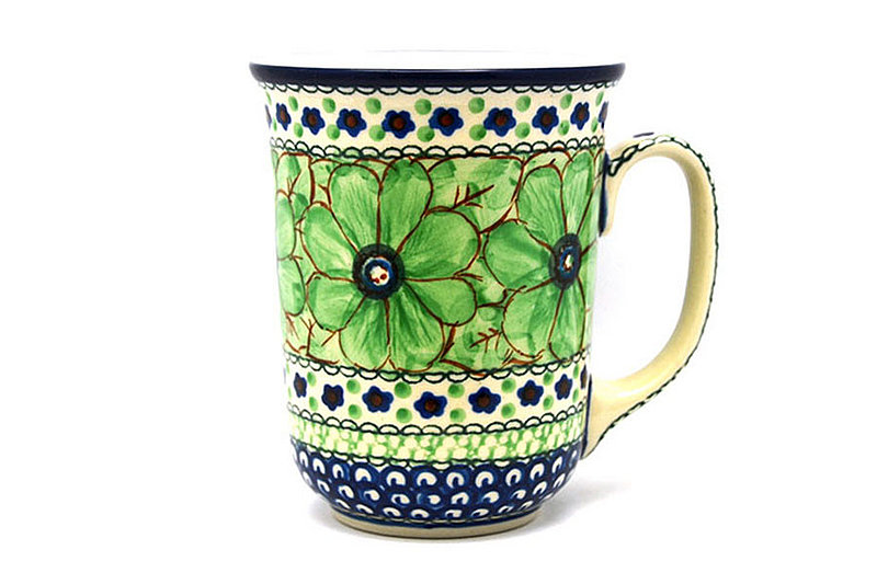 5"H (16 oz. measured to the rim).
 Polish Pottery Mug - 16 oz. Bistro - Unikat Signature U408A 812-U408A (5"H (16 oz. measured to the rim).
)