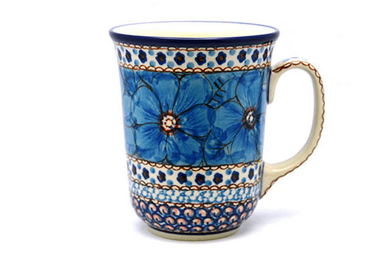 5"H (16 oz. measured to the rim).
 Polish Pottery Mug - 16 oz. Bistro - Unikat Signature U408C 812-U408C (5"H (16 oz. measured to the rim).
)