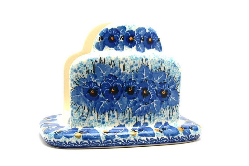 5"H x 4 1/2"W x 6 1/2"L
 Polish Pottery Napkin Holder - Unikat Signature - U3639 487-U3639 (5"H x 4 1/2"W x 6 1/2"L
)