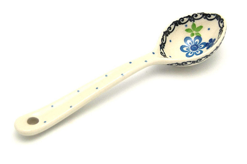 6 1/4"L
 Polish Pottery Spoon - Medium - Flower Works 590-2633a (6 1/4"L
)