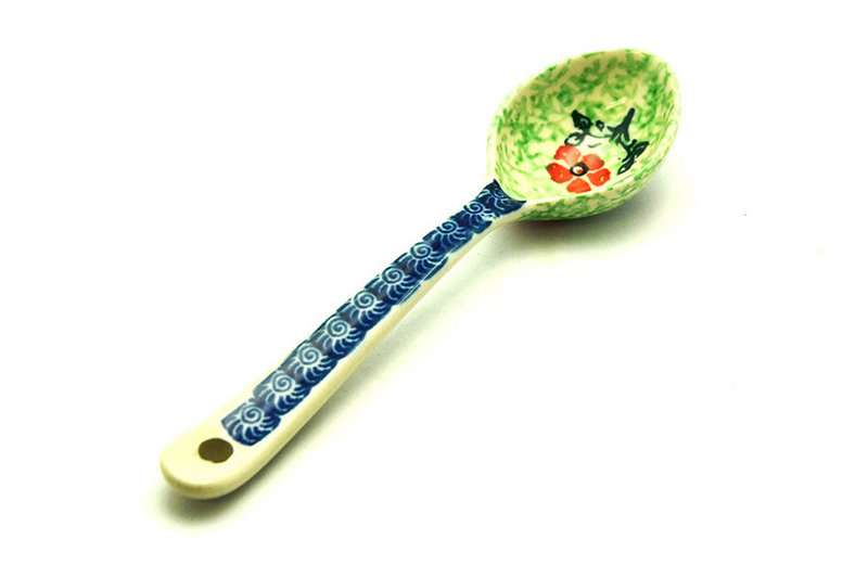 6 1/4"L
 Polish Pottery Spoon - Medium - Maraschino 590-1916a (6 1/4"L
)