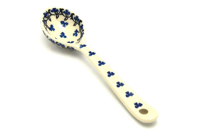 6 1/4"L
 Polish Pottery Spoon - Medium - Silver Lace 590-2158a (6 1/4"L
)