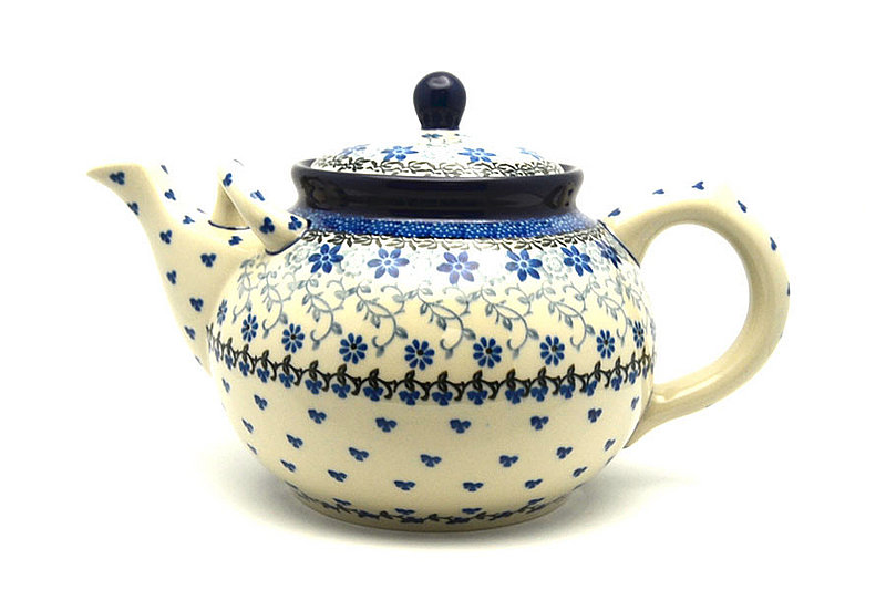 6 3/4"H x 7"W x 11"L
 Polish Pottery Teapot - 1 3/4 qt. - Silver Lace 444-2158a (6 3/4"H x 7"W x 11"L
)