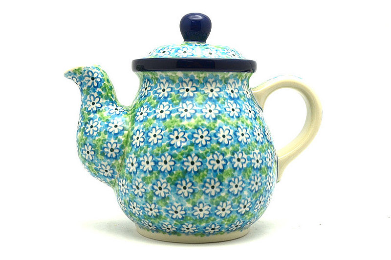 6"H x 4 1/2"W x 7"L
 Polish Pottery Gooseneck Teapot - 20 oz. - Key Lime 119-2252a (6"H x 4 1/2"W x 7"L
)