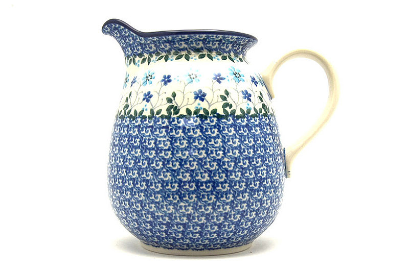 6"H x 4 3/4"W
 Polish Pottery Pitcher - 1 quart - Georgia Blue 078-2785a (6"H x 4 3/4"W
)