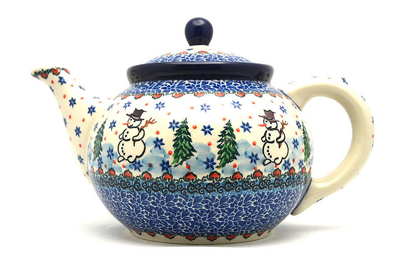 6"H x 5 3/4"W x 9"L
 Polish Pottery Teapot - 1 1/4 qt. - Unikat Signature U4661 060-U4661 (6"H x 5 3/4"W x 9"L
)