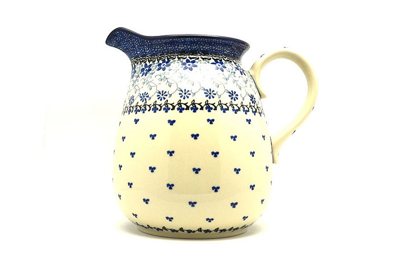 7 1/2"H x 6"W
 Polish Pottery Pitcher - 2 quart - Silver Lace 082-2158a (7 1/2"H x 6"W
)