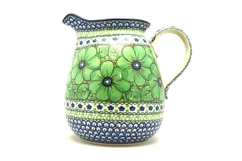 7 1/2"H x 6"W
 Polish Pottery Pitcher - 2 quart - Unikat Signature U408A 082-U408A (7 1/2"H x 6"W
)