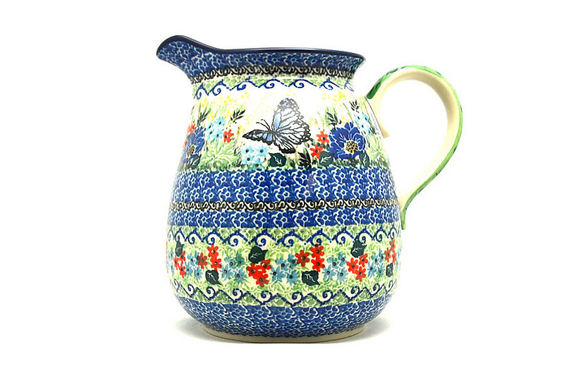 7 1/2"H x 6"W
 Polish Pottery Pitcher - 2 quart - Unikat Signature U4600 082-U4600 (7 1/2"H x 6"W
)