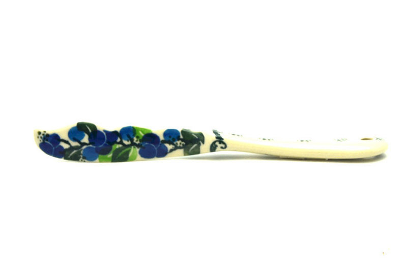 7 1/4"L
 Polish Pottery Spreader - Blue Berries 563-1416a (7 1/4"L
)