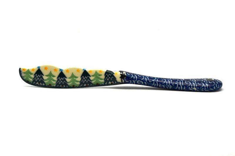 7 1/4"L
 Polish Pottery Spreader - Christmas Trees 563-1284a (7 1/4"L
)