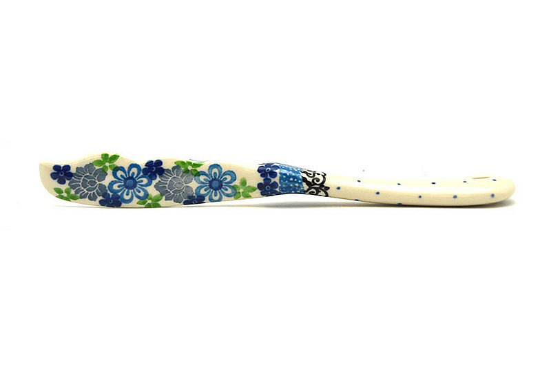 7 1/4"L
 Polish Pottery Spreader - Flower Works 563-2633a (7 1/4"L
)